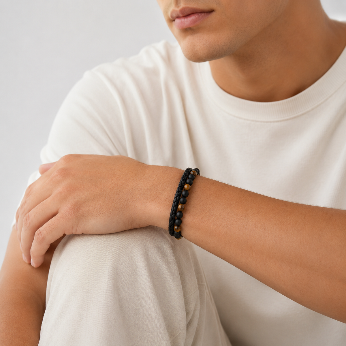 To My Son - Tiger Eye Shield Bracelet