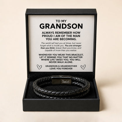 To My Grandson Never Walk Alone Bracelet