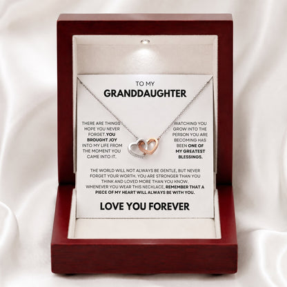 To My Granddaughter Piece Of My Heart Necklace