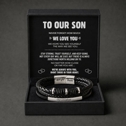"To My Son" Linked For Life Personalized Bracelet