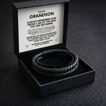 To My Grandson Never Walk Alone Bracelet